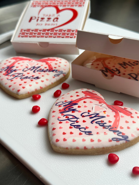 Valentine’s Cookie Box.  “Take a Pizza My Heart”