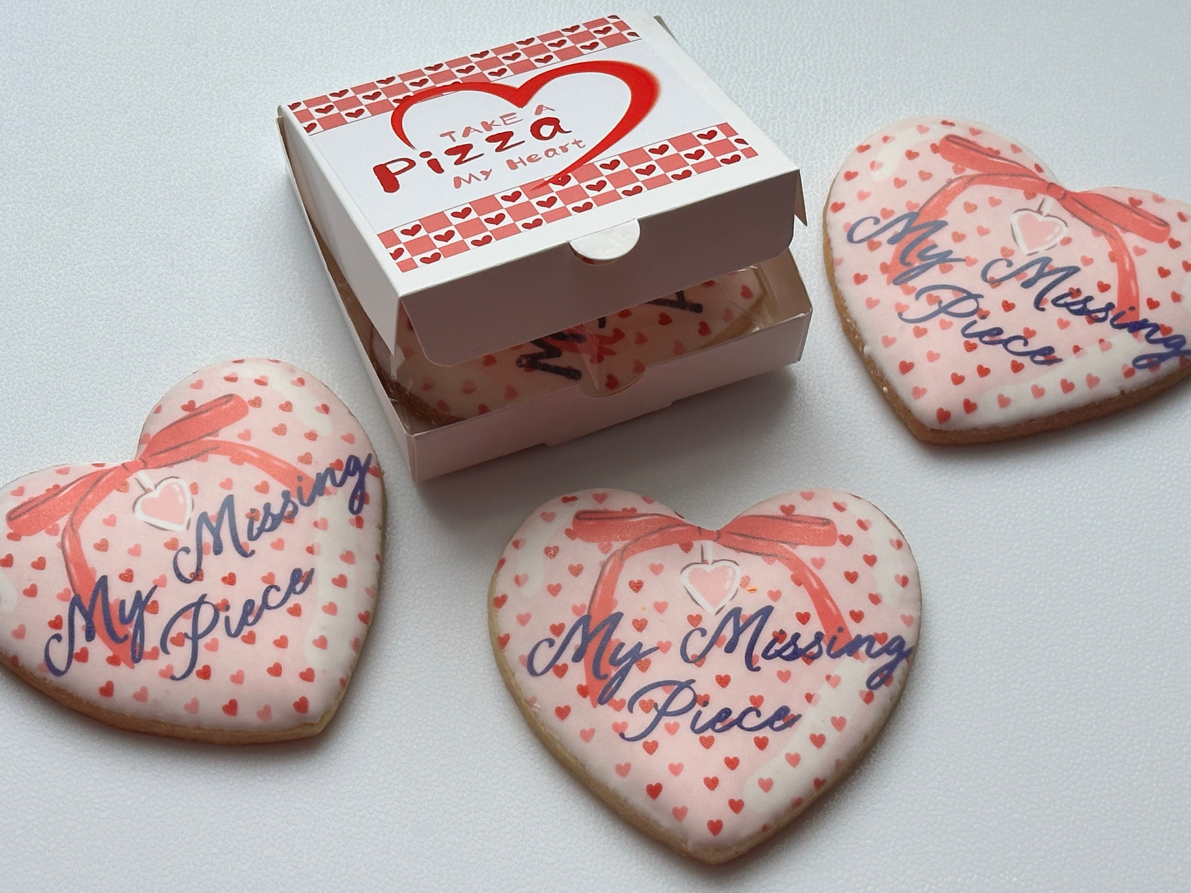 Valentine’s Cookie Box.  “Take a Pizza My Heart”